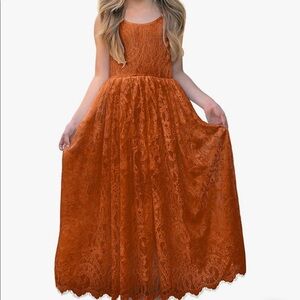 Burnt orange junior bridesmaid or flower girl dress, size 10